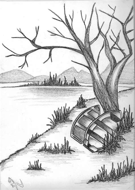 Pencil Drawing Of Natural Scenery Simple Pencil Drawings Nature Pictures Of Drawing S Pencil