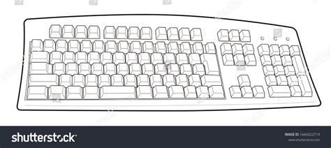 Ilustrasi Stok Keyboard Line Drawing Personal Computer 1666022719