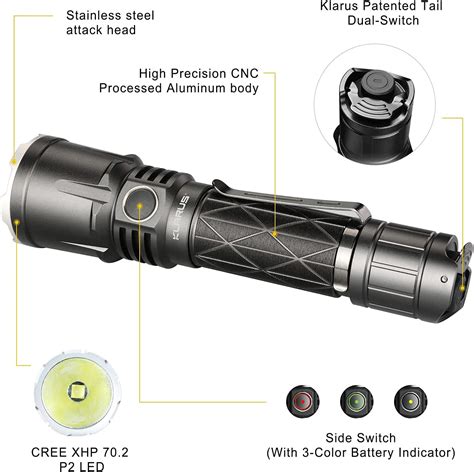 Klarus Xt21x 4000 Lumens Rechargeable Advanced Tactical Flashlight