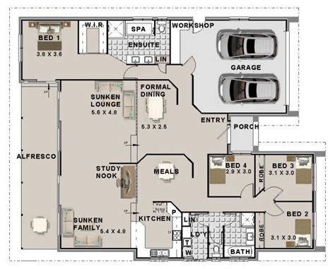 These split bedroom plans allow for greater privacy for the master suite by placing it across the great room from the other bedrooms or on a separate floor. 4 bed split level | 4 bedroom house plans, House plans, 4 ...