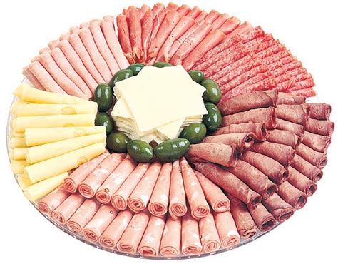 Cold Cut Assortment On Tray With White Background Prepared Food