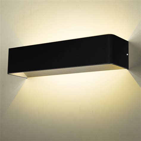 Large 370mm Led Wall Light Directional Beam Output Up Down White Black