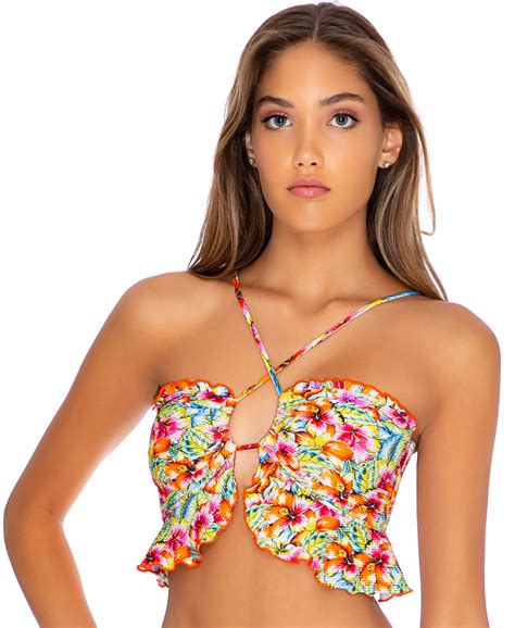 Bikini Tops Top Banded Wild Flower Brand Luli Fama