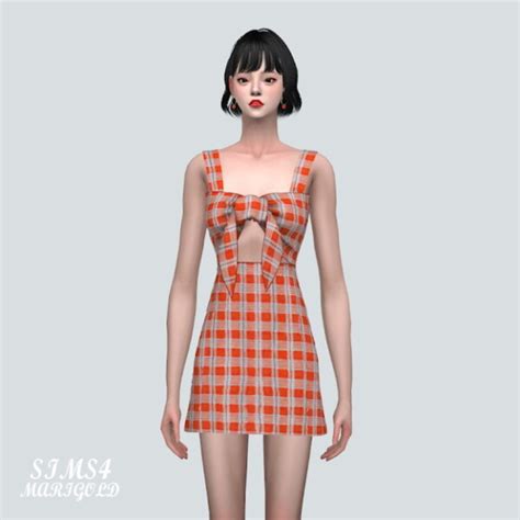 Sims4 Marigold A Summer Ribbon Sleeveless Dress • Sims 4 Downloads