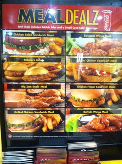Zaxby's is an american fast food chain that focuses on chicken. Menu - Picture of Zaxby's, Calhoun - TripAdvisor