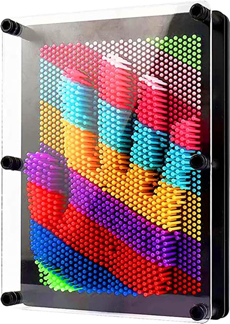 Villport 3d Pin Art Toy Colorful Plastic Pin Art Board Large Size 8 X 6 In Classic