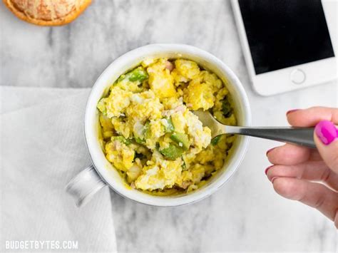 When cooked, stir in the mashed banana, which is a healthier substitute for sugar or. Make Ahead Microwave Breakfast Scrambles - Budget Bytes ...