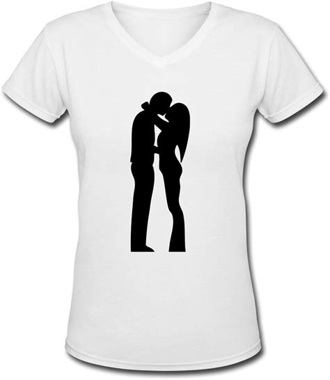 Custom Couple Kissing Slim Fit Woman Shirts White Clothing
