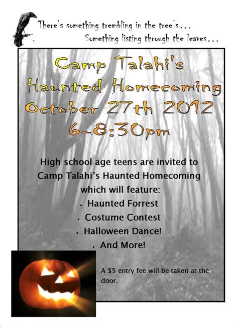 Haunted Homecoming Camp Talahi Retreat And Nature Center
