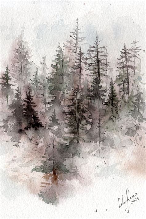 Watercolor Trees Watercolor Paintings Landscape Trees Landscapes
