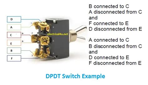 Dpdt Double Pole Double Throw Working Circuit Diagram Application