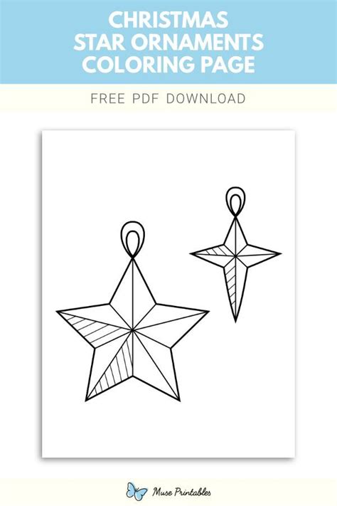 Free Christmas Star Ornaments Coloring Page Christmas Star Star
