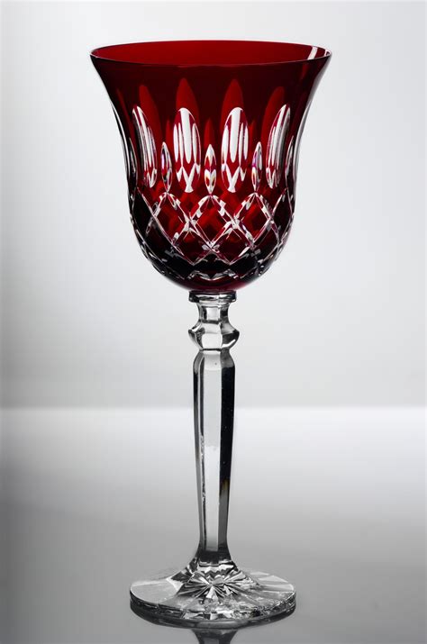 Bastille 24 Lead Crystal Ruby Tall Goblet Wine Glasses Set Of 6 Wine Glasses Product
