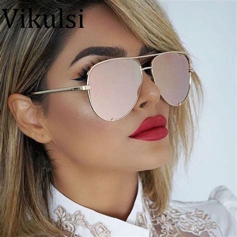 2017 New Luxury Brand Design Aviator Sunglasses Women Mirror Retro Sun
