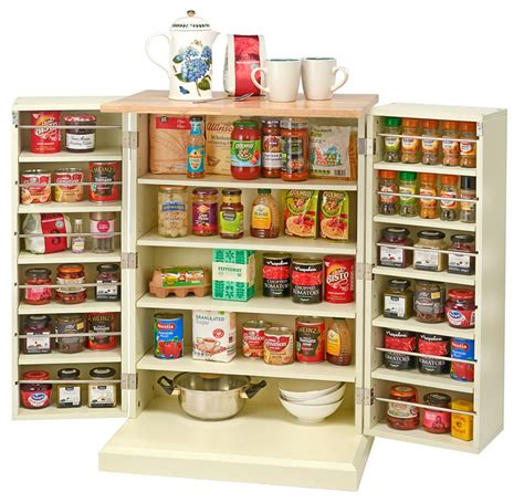 Wood cabinets add instant warmth to a kitchen, creating a space that you will be proud to entertain in. Country Kitchen Freestanding Pantry Cabinet Additional Storage Wooden Work Top | Pantry cabinet ...