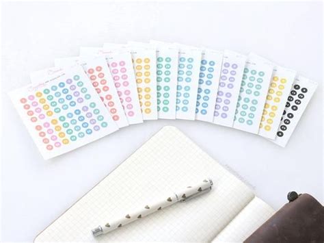 Tiny Planner Date Dots Date Number Stickers 1 31 Monthly Etsy