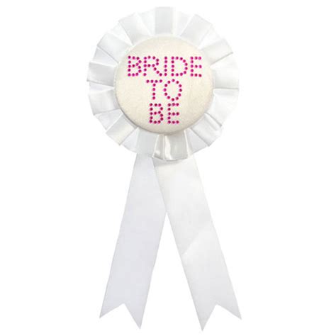 Hen Party ‘bride To Be White Rosette Badge The Balloon Shop
