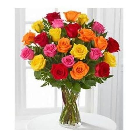 2 Dozen Assorted Color Roses Arranged Mebane Nc Florist Gallery