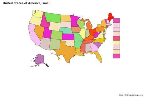 mapas de muestra para estados unidos de américa pequeño