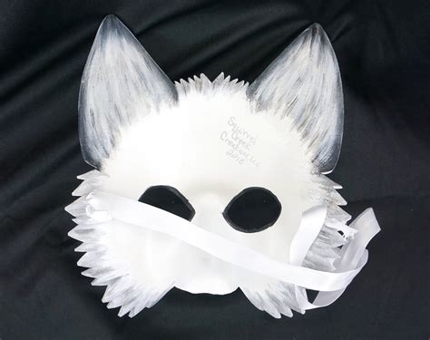 Leather Wolf Mask Arctic White Wolf Arctic Fox Animal Mask Etsy