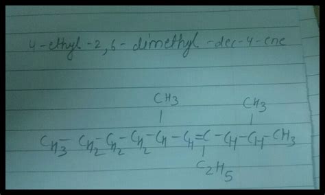 Structural Formula Of 4 Ethyl 26 Dimethyl Dec 4 Ene Chemistry