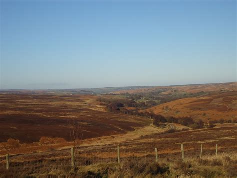 North York Moors On Beautiful Winters Day With Steam Train Track Too