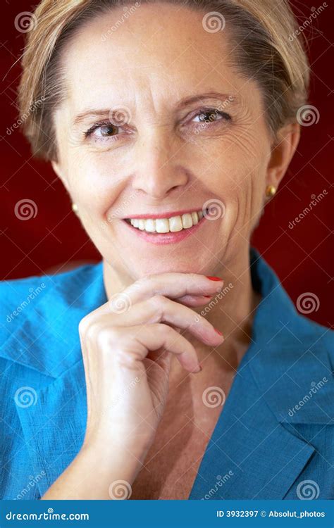 Attractive Middle Aged Woman In Spaghetti Top Stock Photography