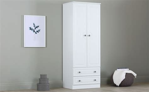 Pembroke White Tall 2 Door 2 Drawer Wardrobe Furniture Choice
