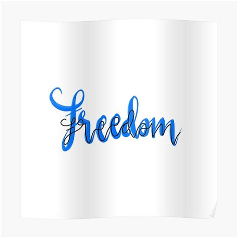 Póster Freedom Hand Lettering De Thedoggodraws Redbubble