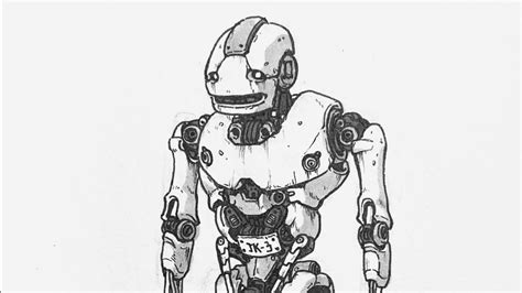How To Draw Robot オリジナルロボット描いてみた。線画の書き方 Youtube