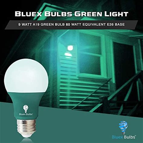 Bluex Bulbs 2 Pack Bluex Led A19 Green Light Bulb 9w 60watt