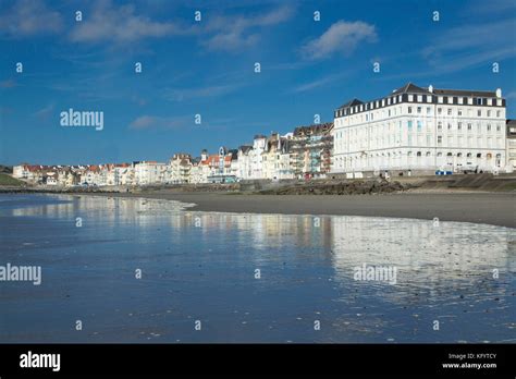 Traditional Villas Along The Waterfront In Wimereux Seaside Resort Of