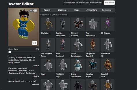 Show Packages Or Costume Tab On The Inventory Page Website