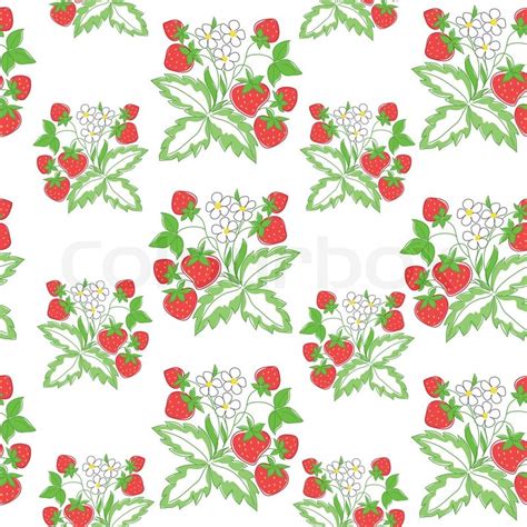 Vector Light Seamless Pattern With Strawberry Stock