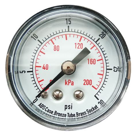 grainger approved commercial pressure gauge 0 to 30 psi 1 1 2 in dial 1 8 in npt male