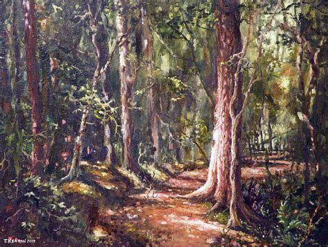 A Path Through The Woods Painting By Thomas Kearon Fine Art America