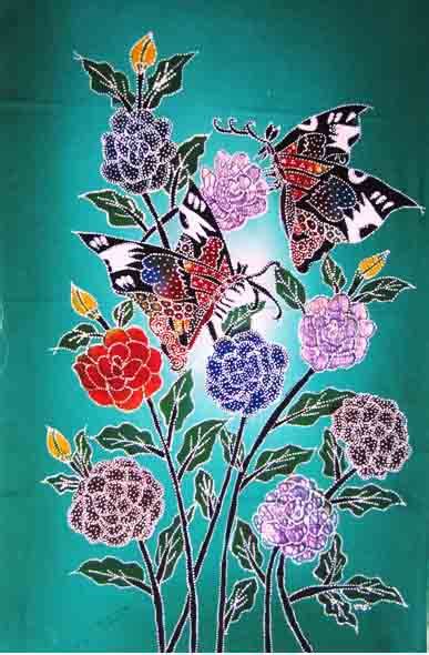 Dunia batik tidak bisa lepas dari miki pelukis nyanyian rembulan, karya asta seni (siswa paud), media batik di atas katun, 30 x 45 cm, rp. Cantiknya Motif Batik Hewan dan Tumbuhan - GORESAN CANTING