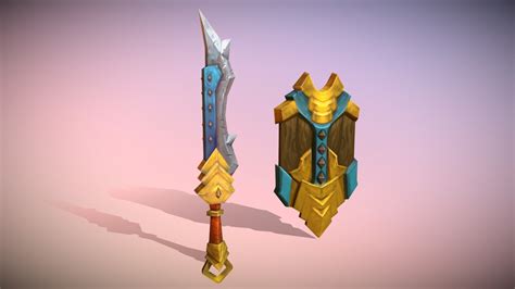 sword and shield 3d model by asiaemory [97a6a99] sketchfab