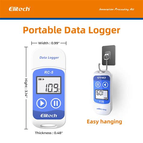 elitech rc 5 usb temperature data logger recorder 32000 points high accuracy