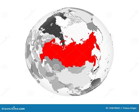 Russia On Grey Globe Isolated Stock Illustration Illustration Of