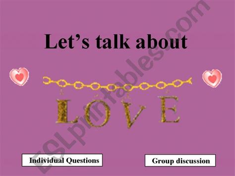 Esl English Powerpoints Conversation Lesson Let´s Talk About Love