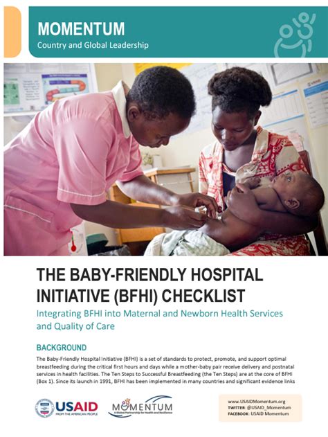 The Baby Friendly Hospital Initiative Bfhi Checklist Integrating