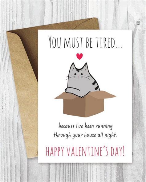 Diy Valentine Card Printable Funny Valentine Cards Funny Cat Etsy