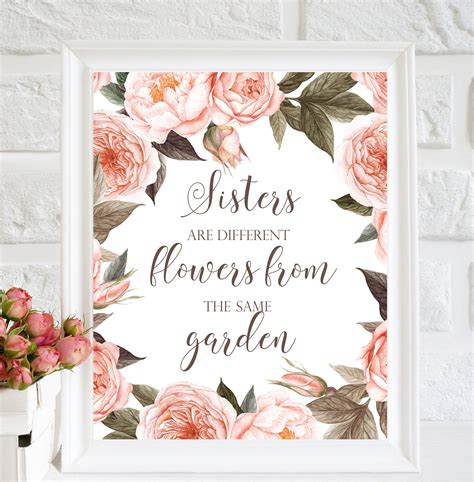 Sisters Are Different Flowers From The Same Garden Nursery Etsy Australia