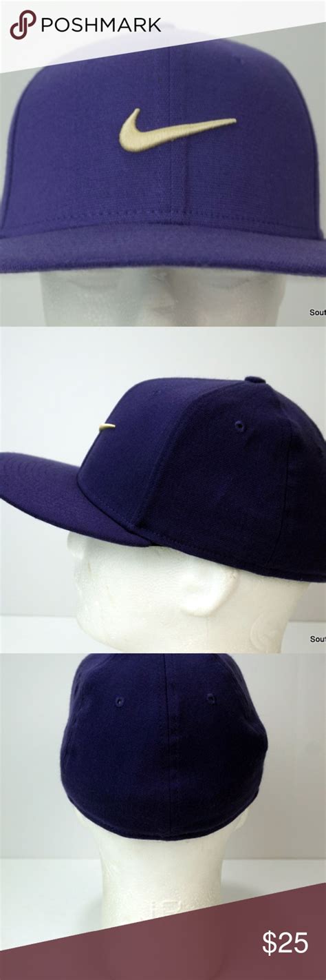 Nike Swoosh Flat Brim Hat Osfm Flex Fit Purple Brim Hat
