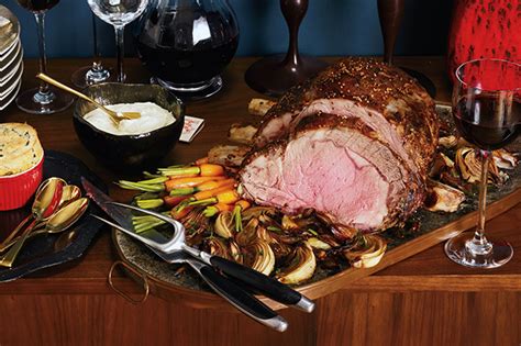 Christmas dinner menu ideas for a crowd plan a holiday menu Mustard-Seed-Crusted Prime Rib Roast with Roasted Balsamic ...