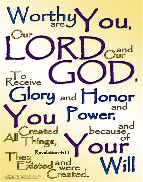 Rev 4:11 (gold 11x14) | WORD Center Ministries | Bible words, Words