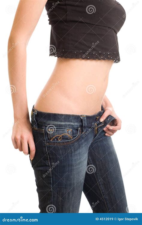 Lovely Girl Undress Blue Jean Royalty Free Stock Images Image 4512019