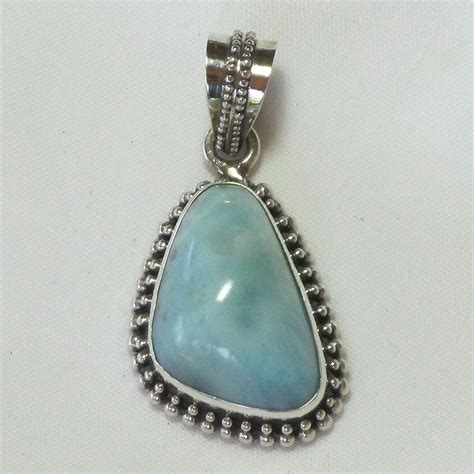 Larimar Sterling Silver Pendant Jewelry Blue Moon Crystals And Jewelry