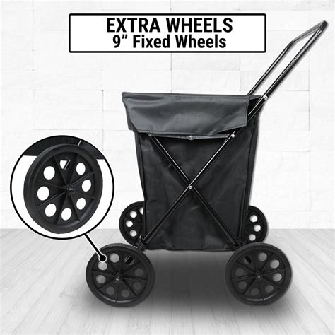 Extra Large Collapsible Shopping Trolley 4 Wheels Water Resistent